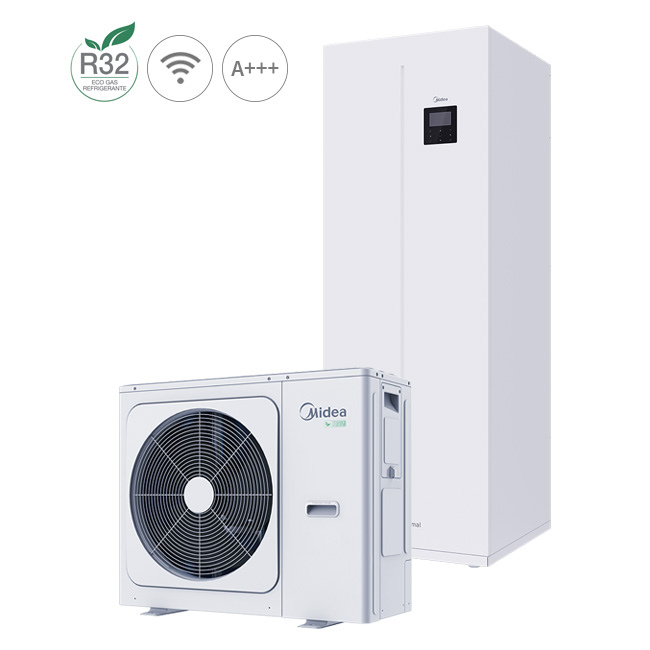 Õhk-vesi soojuspump Midea M-Thermal ARCTIC 8KW - 190l tarbeveeboileriga mudel Aastaringne küte ∼ 140m2